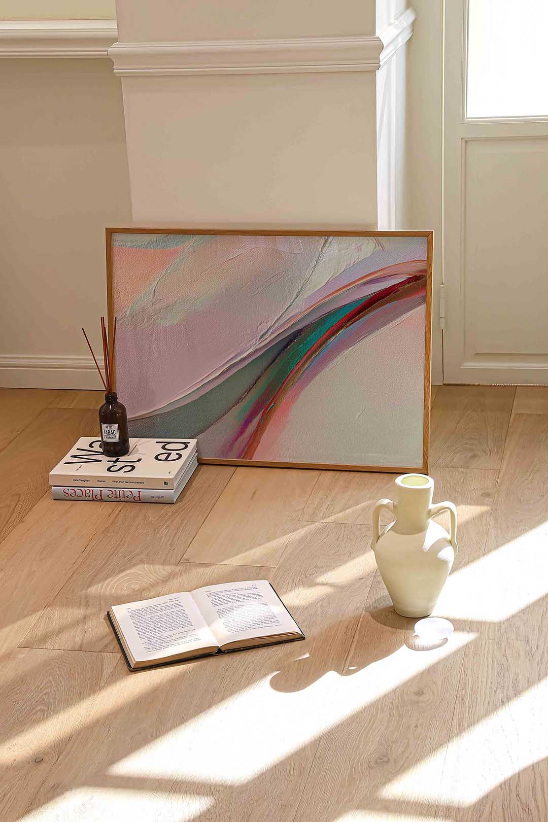 Abstracte vormen – liggende abstracte wanddecoratie van WallArtistic