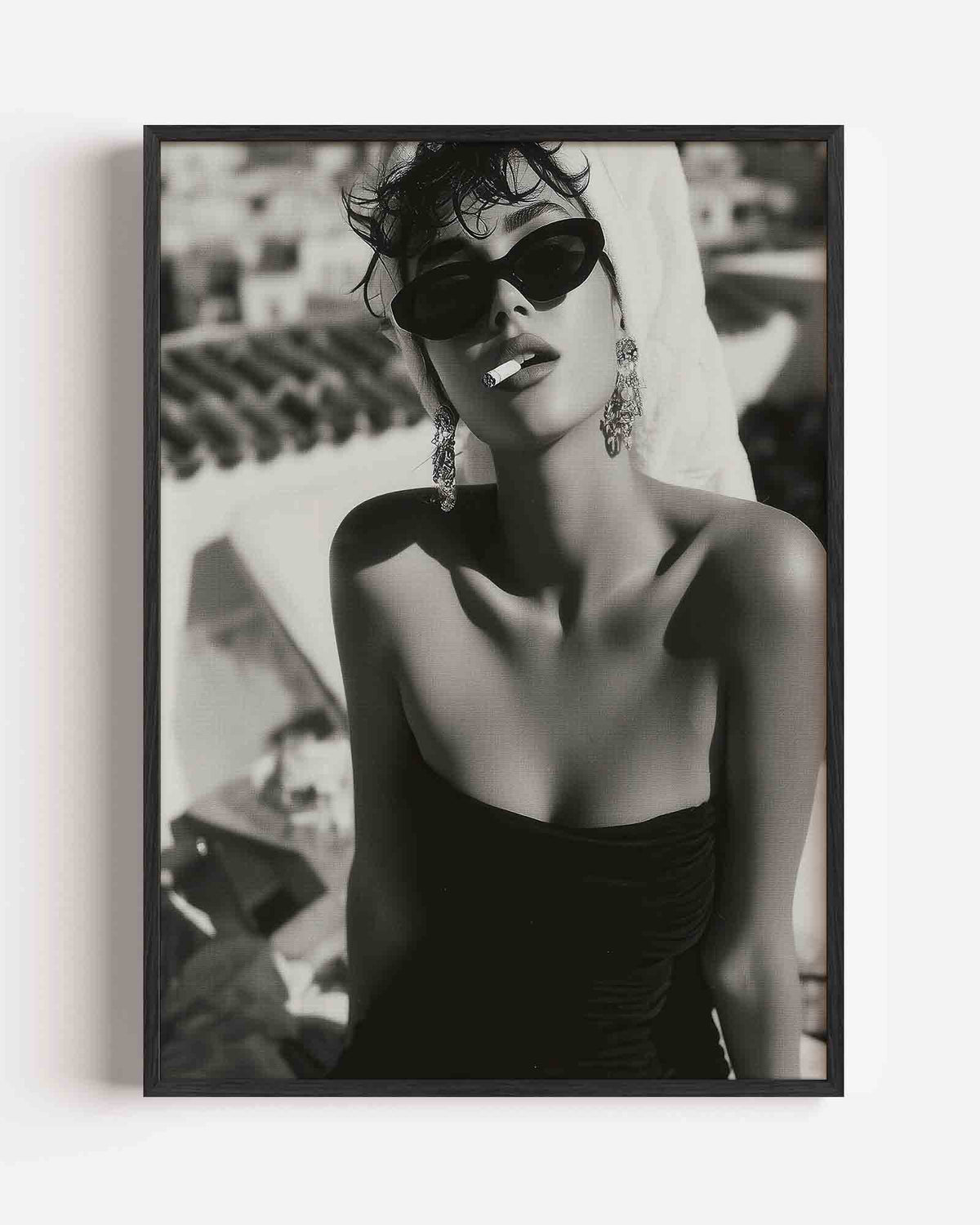 Vrouw met zonnebril – Pop Art portret poster als wanddecoratie