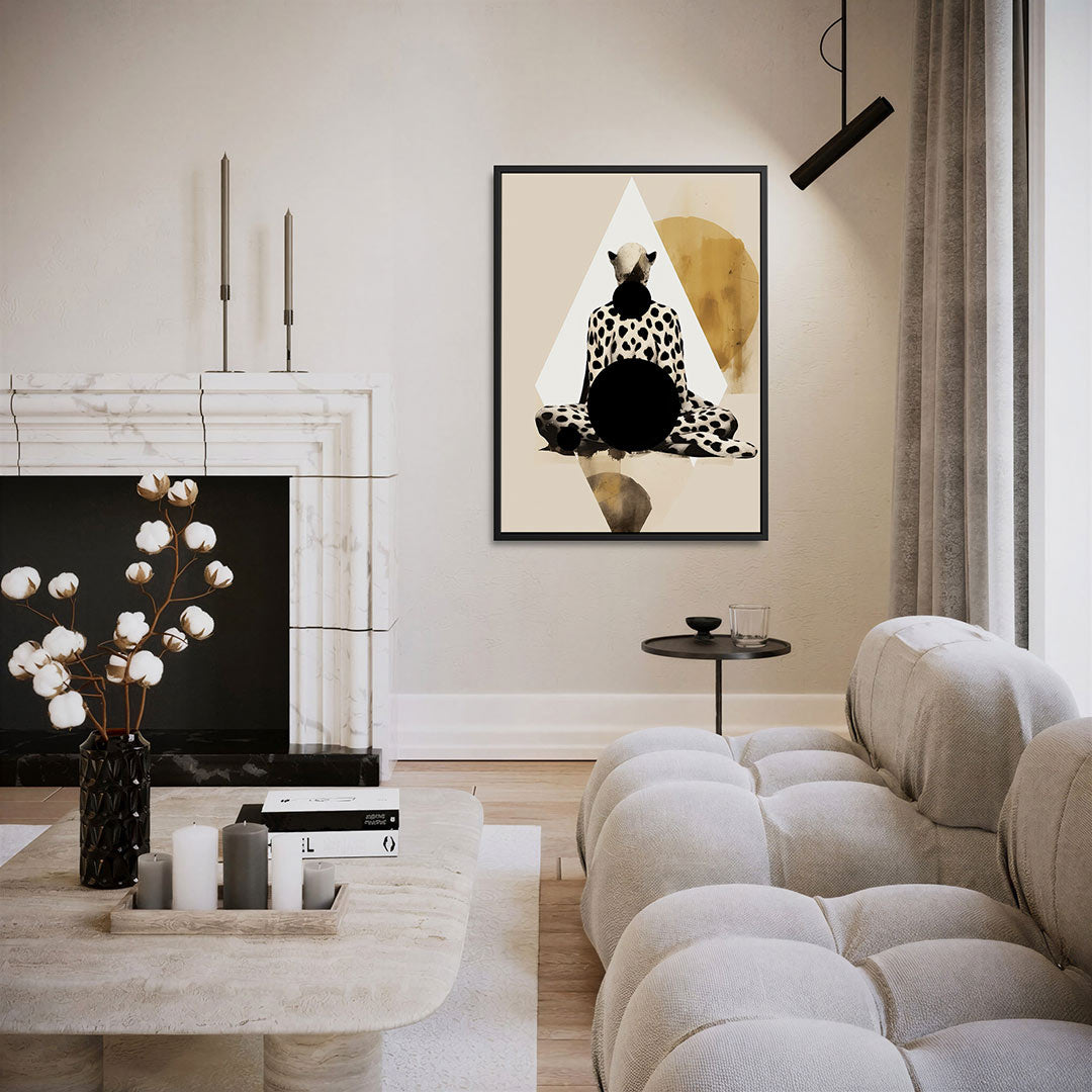 Geometrische dierenfiguur – moderne staande wandkunst