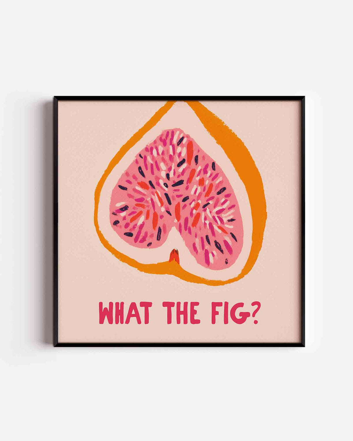 What the fig – vierkante poster met kleur en vormen als wanddecoratie