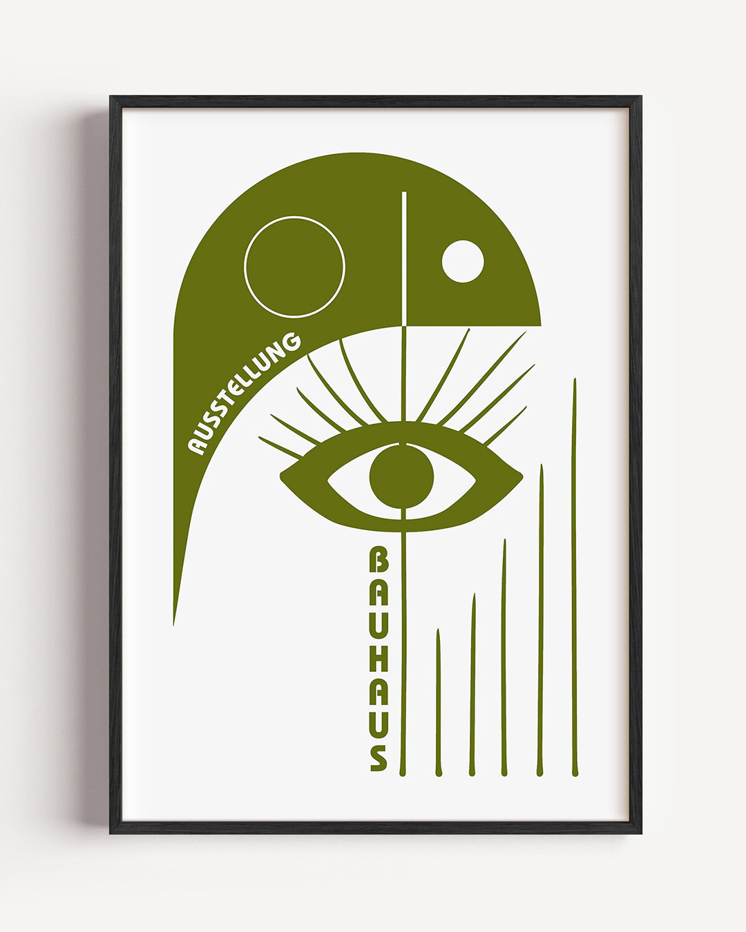 Oog en lijnen – staande Bauhaus poster als wanddecoratie