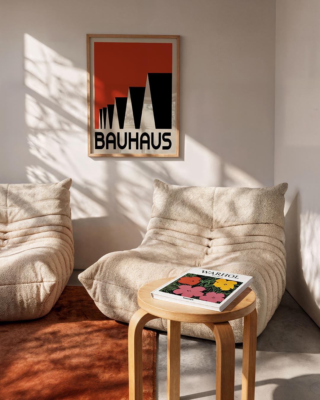 Vormritme en kleur – geometrische Bauhaus poster in staand formaat
