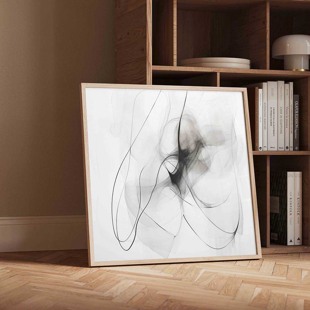 Abstracte lijnen – moderne wandkunst met kleur en vormen als poster