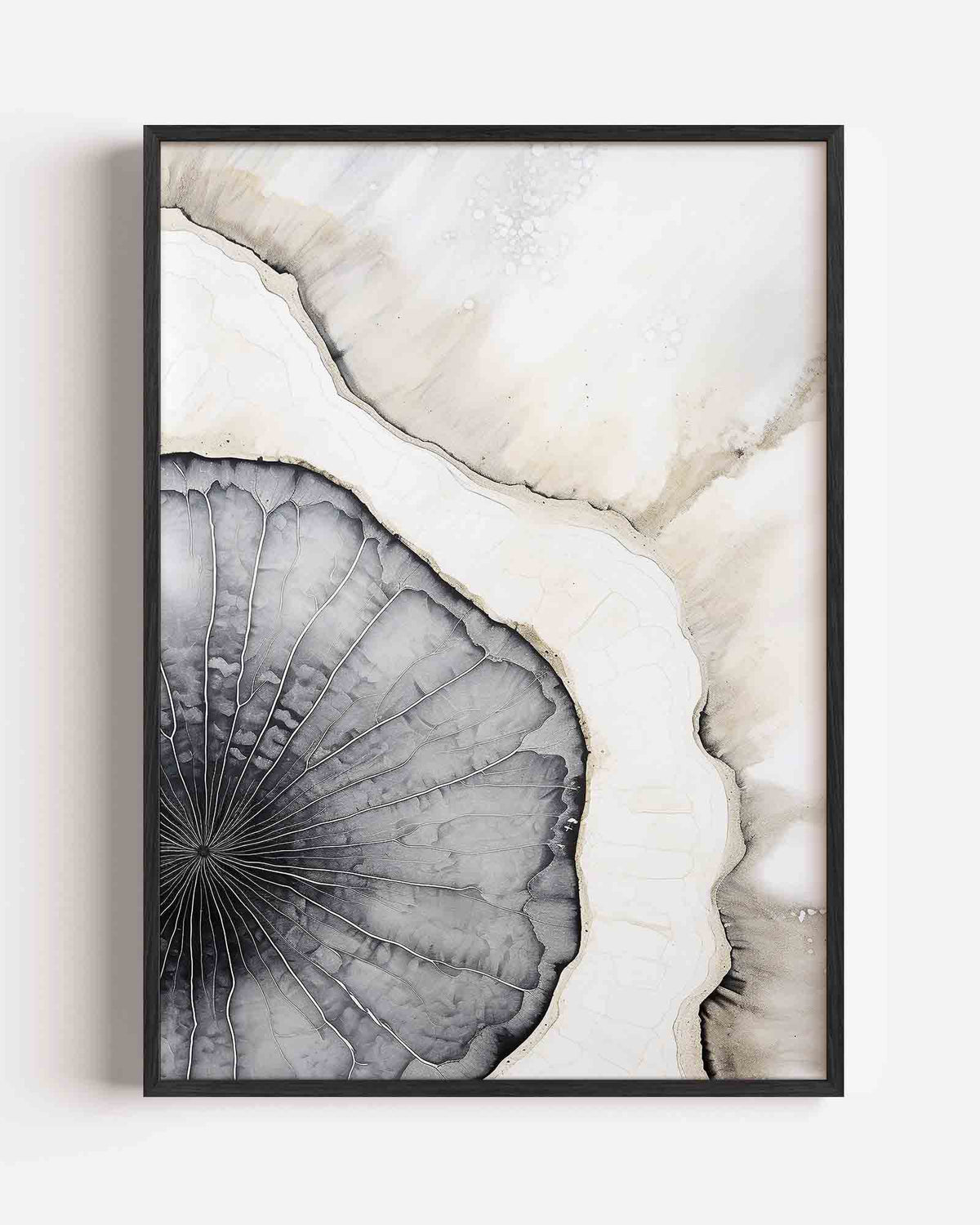 Abstracte zwart wit cirkel – zacht abstracte portret poster als wanddecoratie