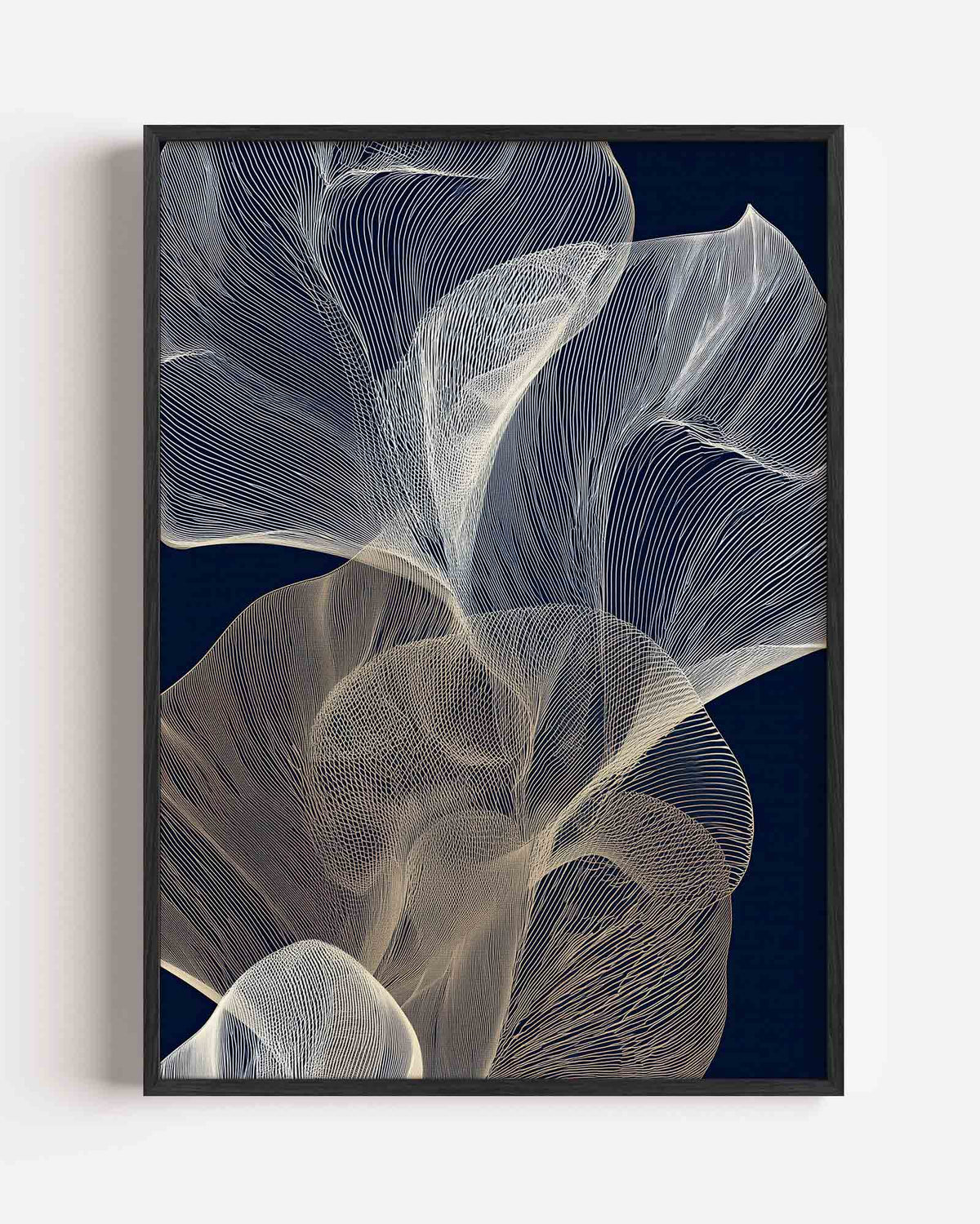 Golvende lijnen – abstracte portret poster als wanddecoratie