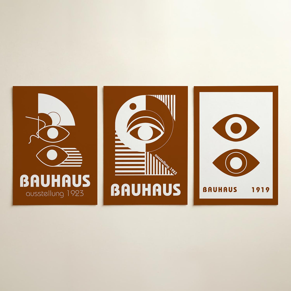 Vormen en vlakken posterset – detailweergave – deze posterset in drie delen toont een spel van witte lijnen en vormen op een