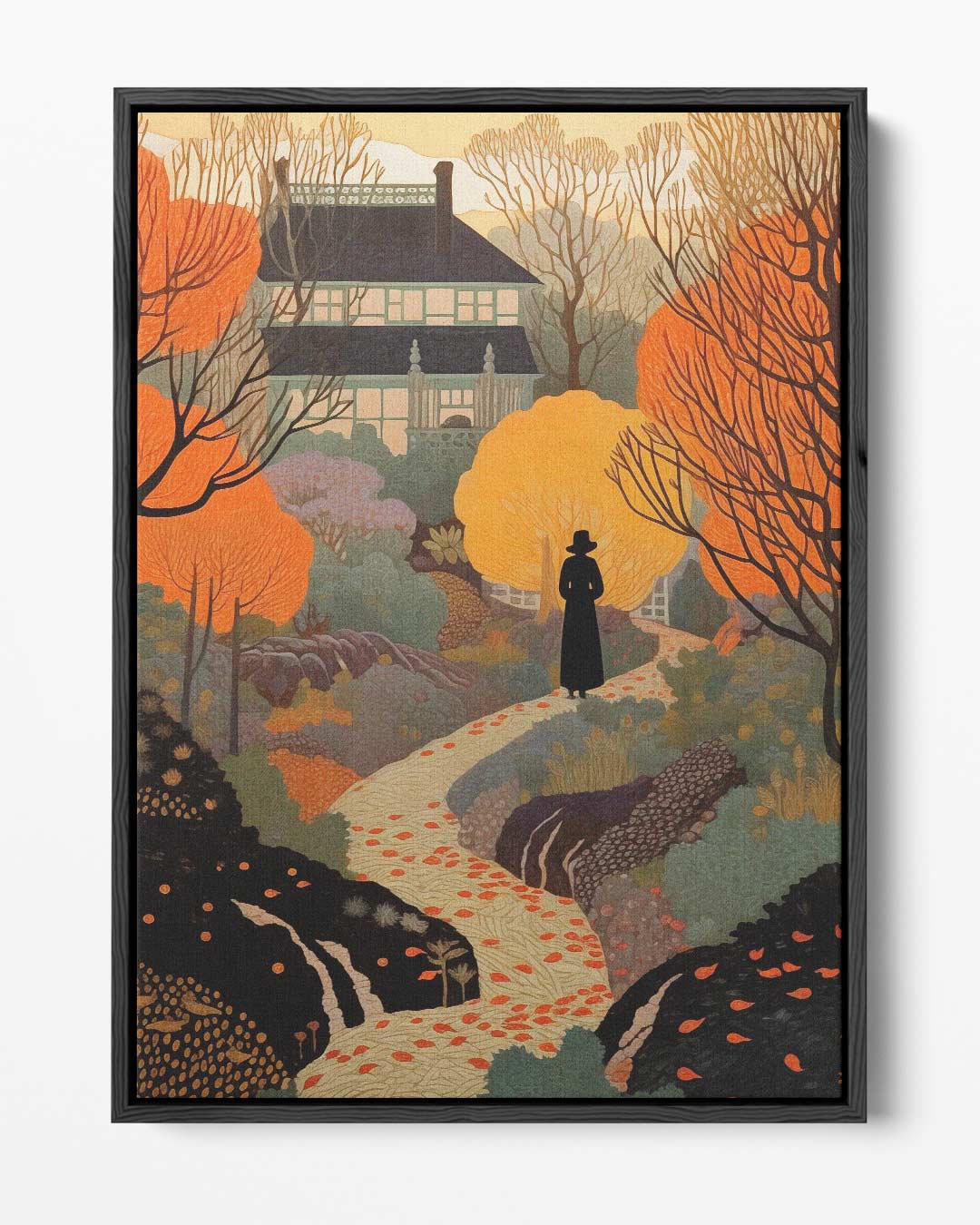 Herfstlandschap met Villa – portret kunstwerk als wanddecoratie