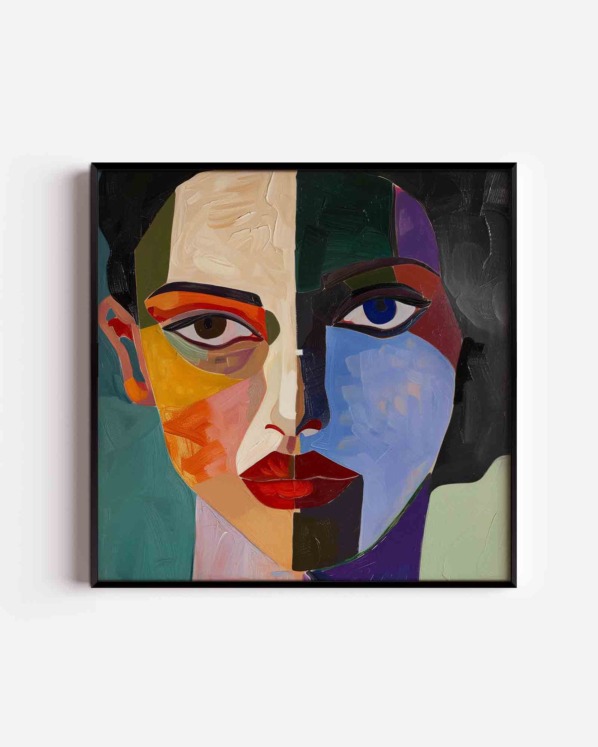 Abstract gezicht – design vierkante poster als wanddecoratie