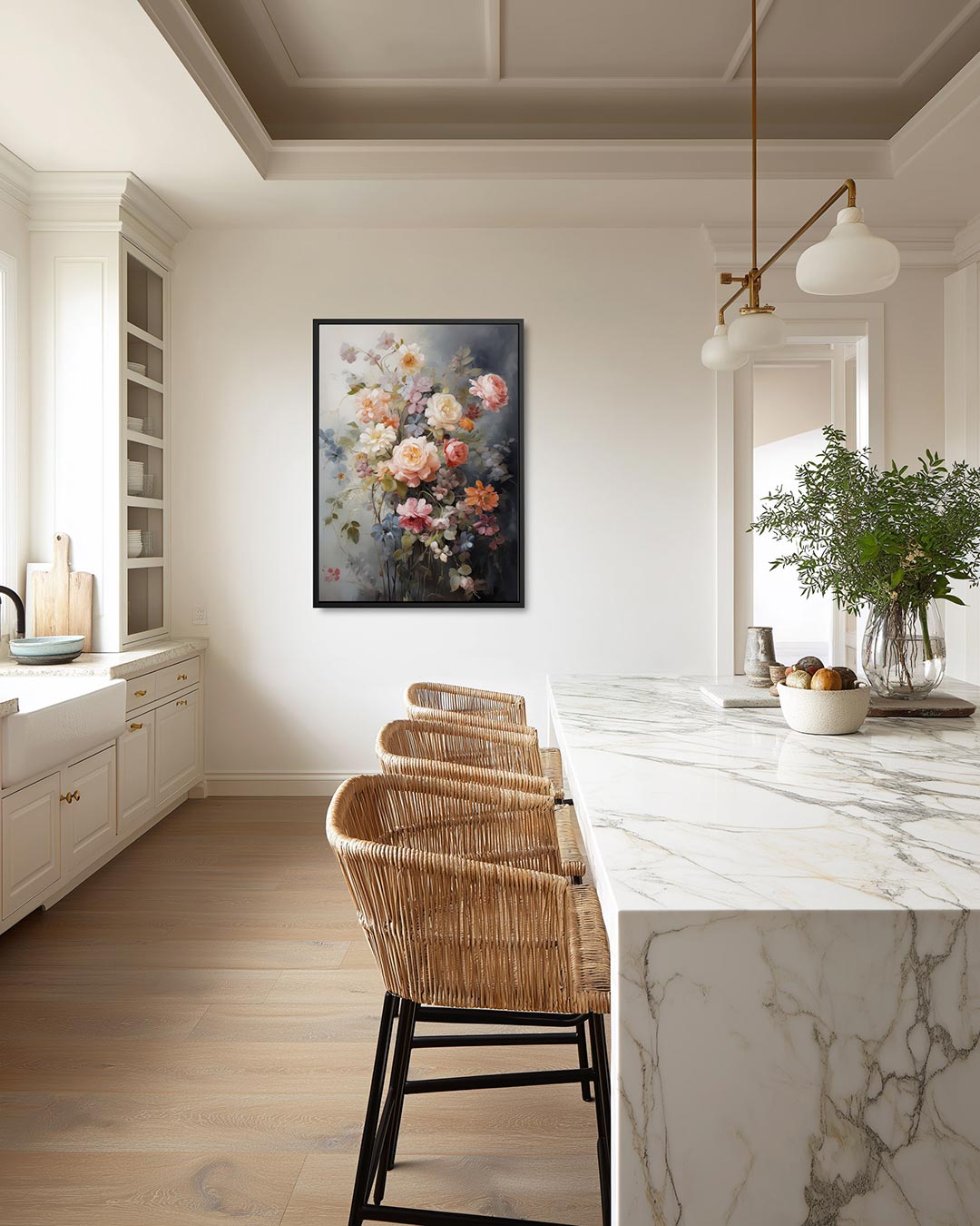 Bloemencompositie – staand wanddecoratie kunstwerk