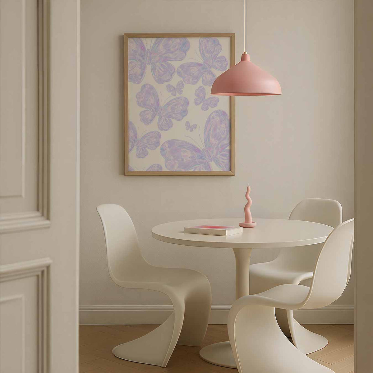 Vlinders in Pasteltinten – zomerse poster in staand formaat
