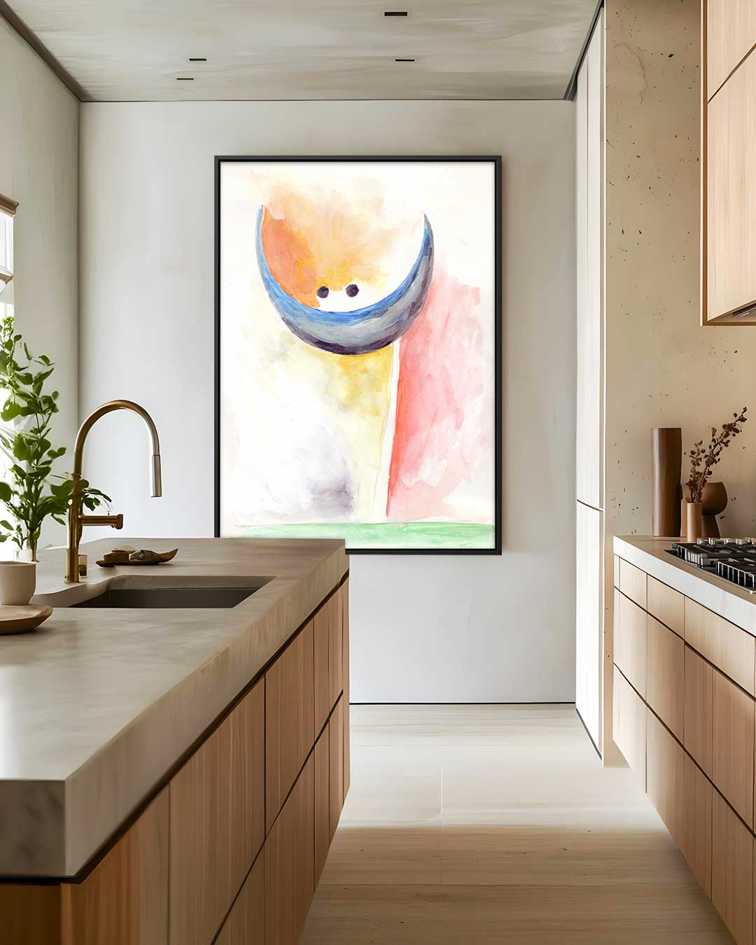 Abstracte Kleurenexplosie – staande wandkunst voor woonkamer of interieur