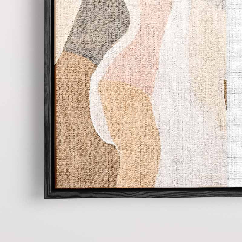 Abstracte Vormen in Zachte Tinten – staand kunstwerk voor modern interieur
