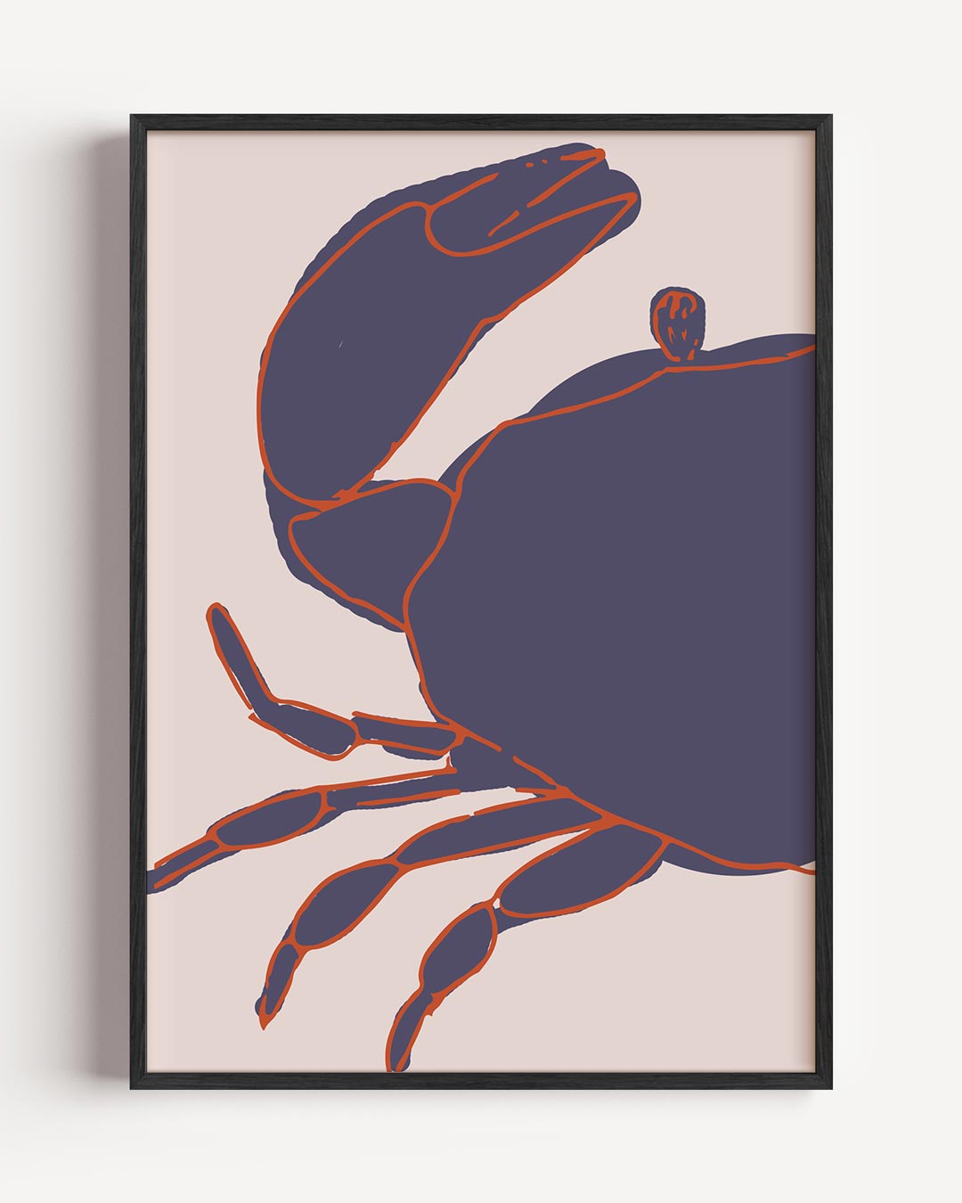Moderne Krab Kunstposter – keuken portret poster als wanddecoratie