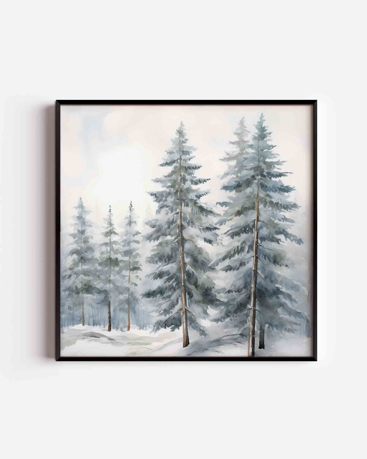 Winterse bomen – kerst vierkante poster als wanddecoratie