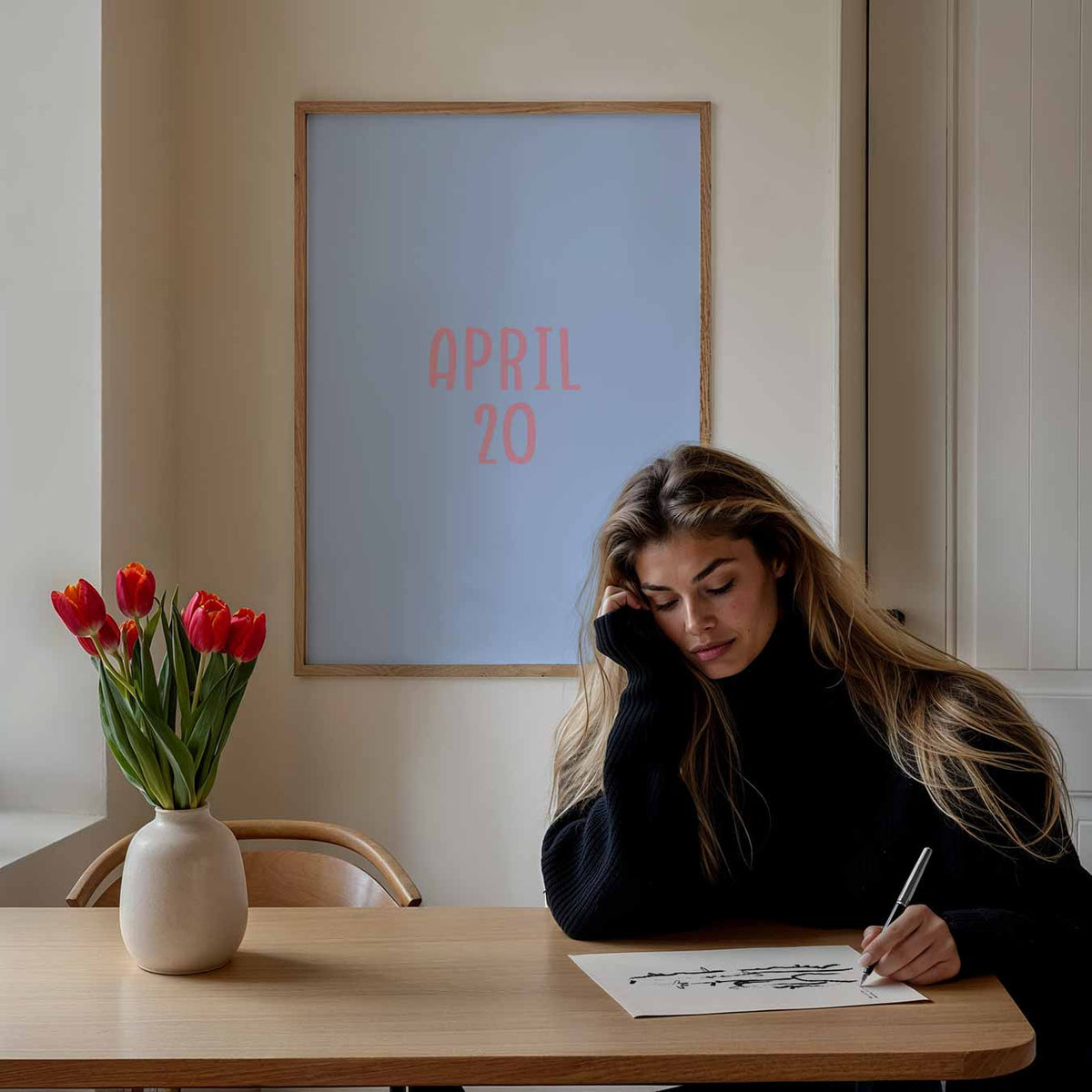 Stijlvolle April – paasposter in staand formaat