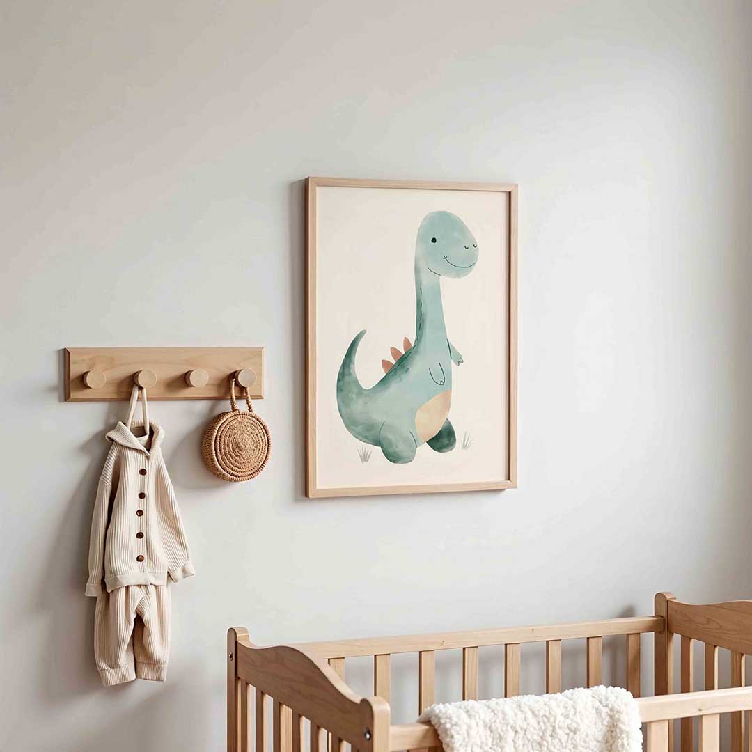 Schattige dinosaurus – kinderposter in staand formaat