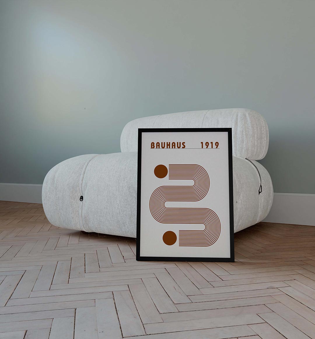 Lijnen en vormen – geometrische poster in Bauhaus-stijl van WallArtistic