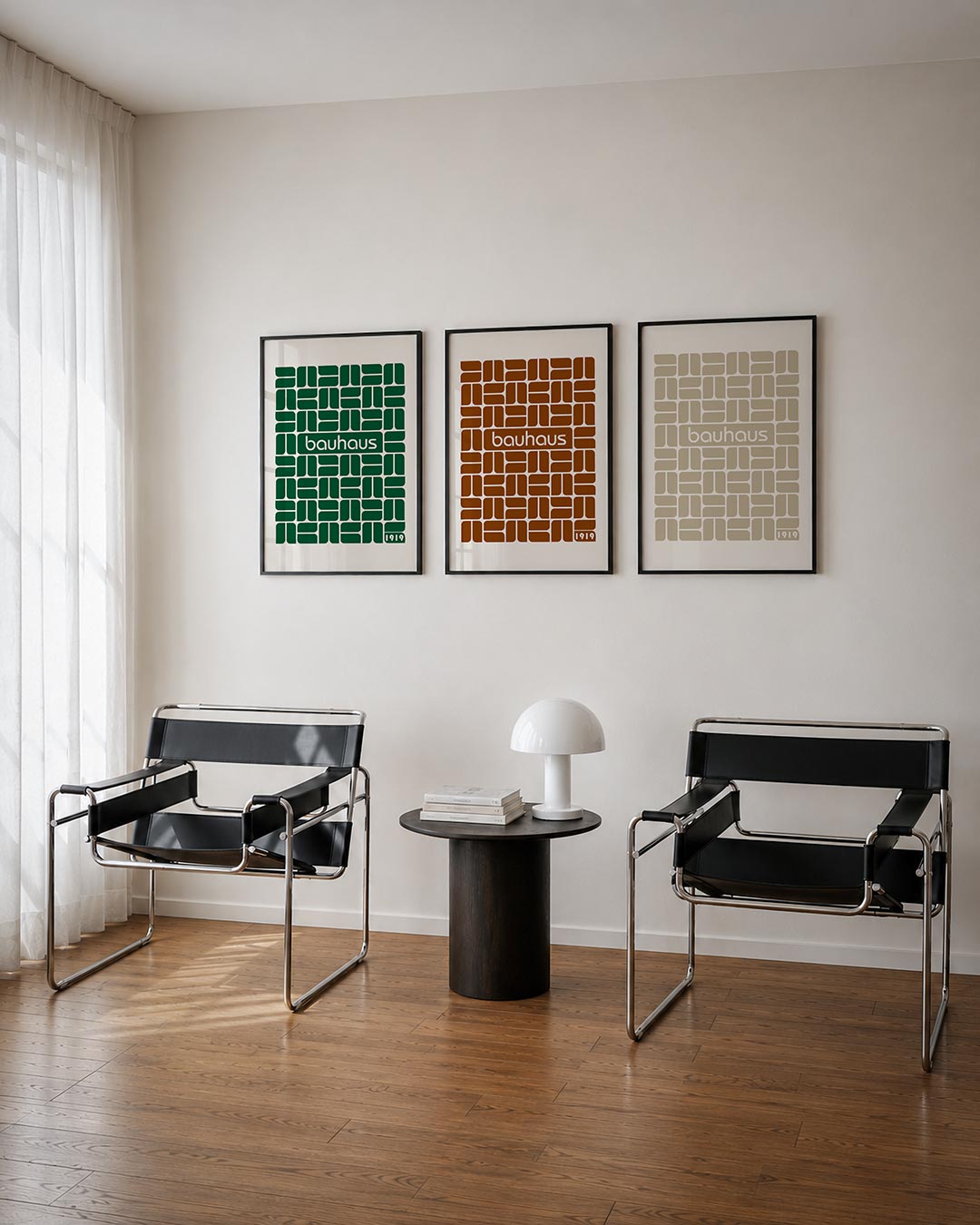 Patroon en ritme posterset – derde productweergave – deze posterset in drie delen toont een herhalend patroon van