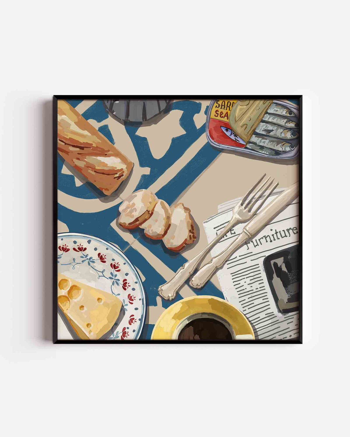 Ontbijt tafel – keuken vierkante poster als wanddecoratie