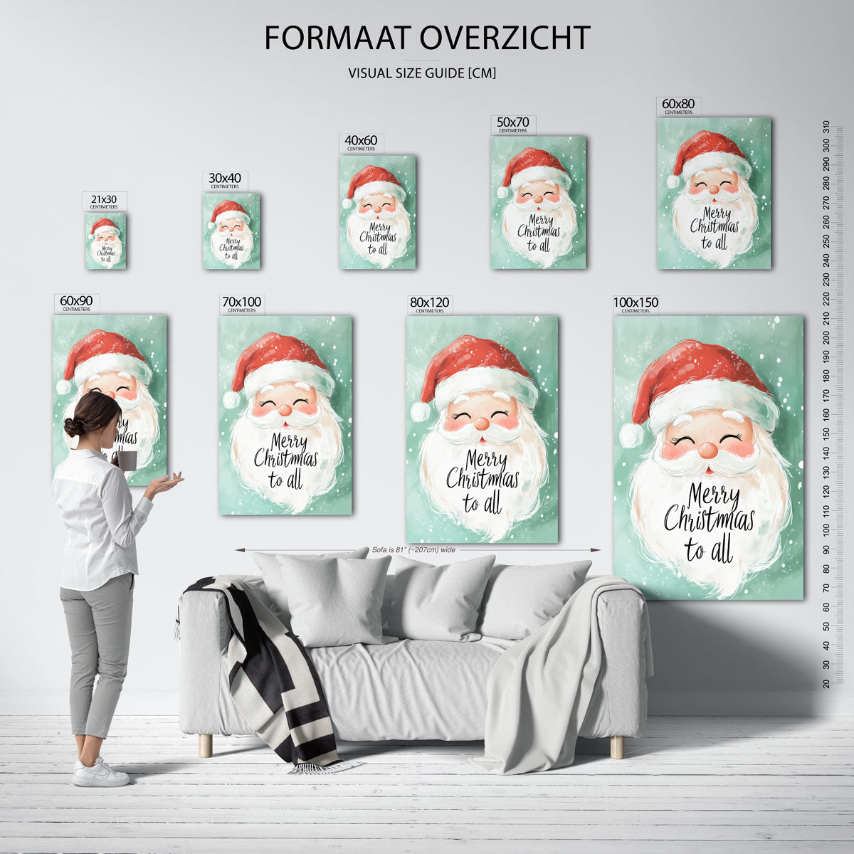 Kerstman met tekst – staande muurposter voor de kinderkamer