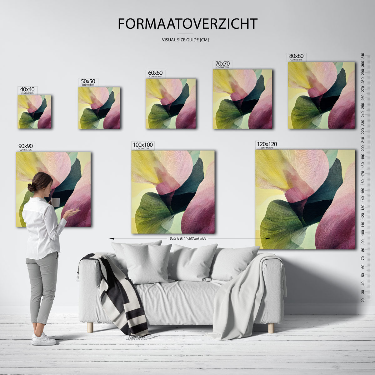 Vloeiende vormen – vierkante muurposter met abstracte vormen