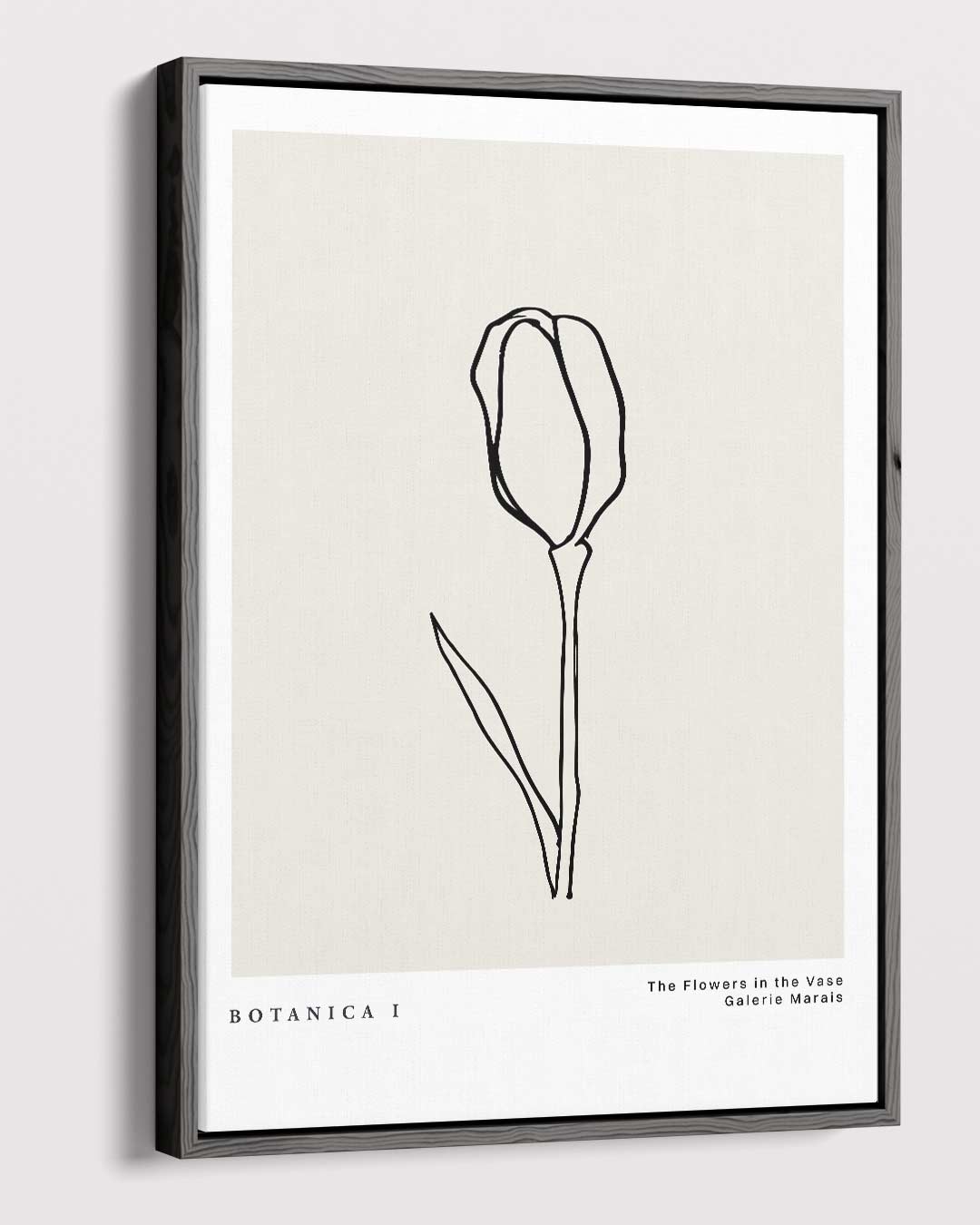 Minimalistische Tulpenkunst – canvas wanddecoratie in portret formaat