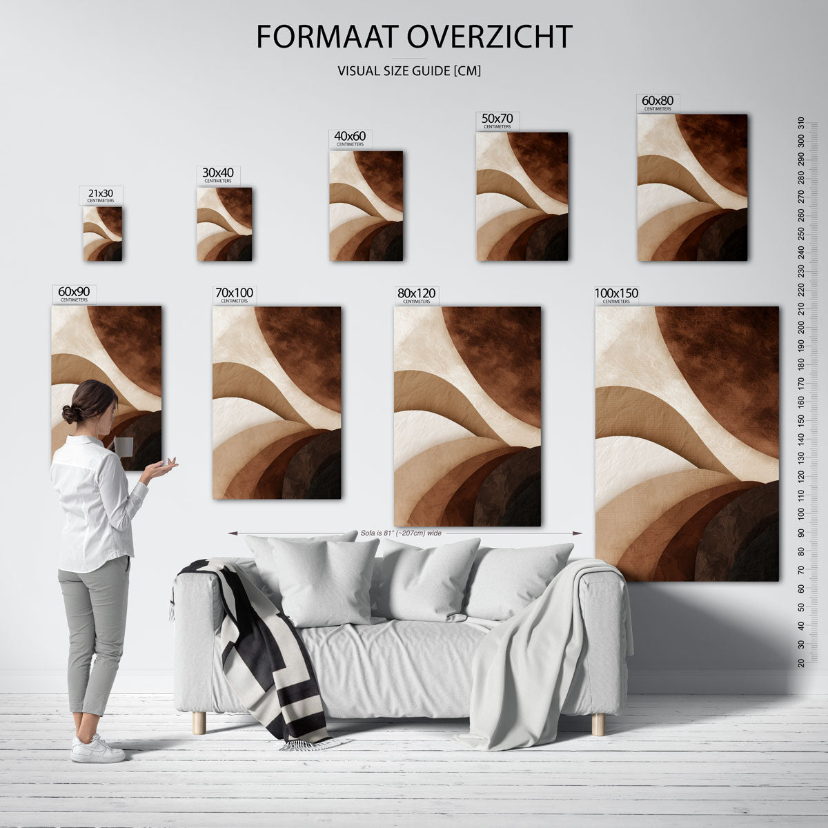 Abstracte vormen – staande muurposter met abstracte vormen
