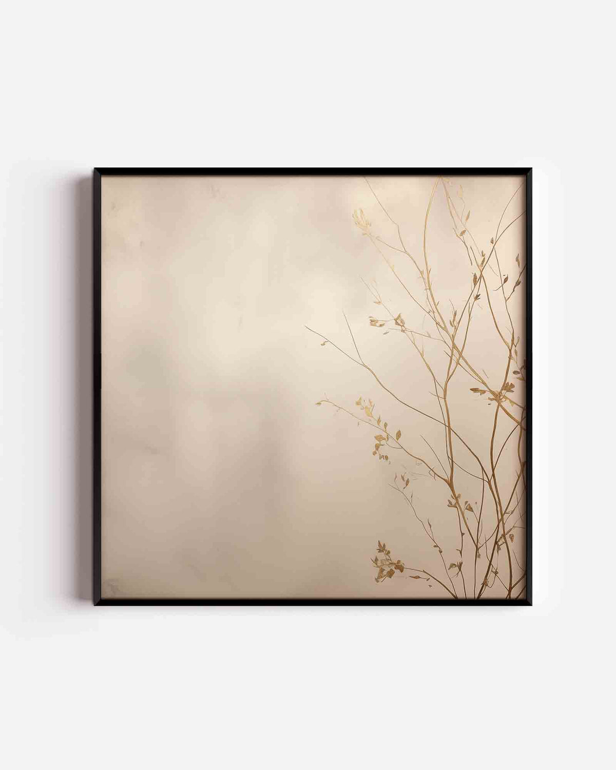 Takken en bladeren – abstracte vierkante poster als wanddecoratie
