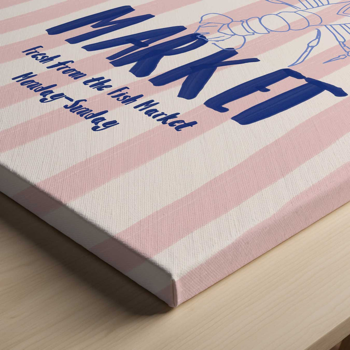 Kunstzinnige Zeevruchtenmarkt – canvas kunstwerk als wanddecoratie