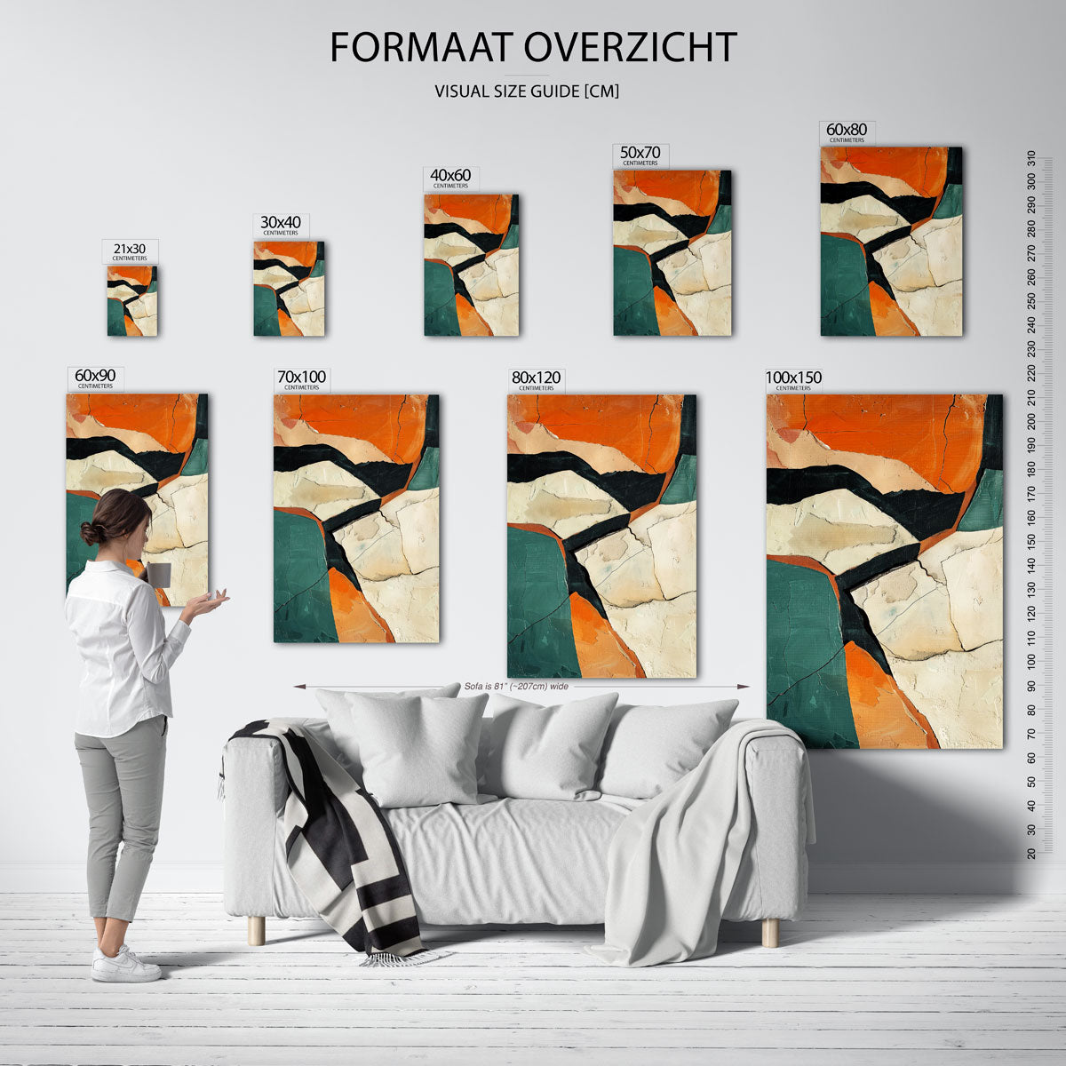 Abstracte vormen – staande muurposter met abstracte vormen