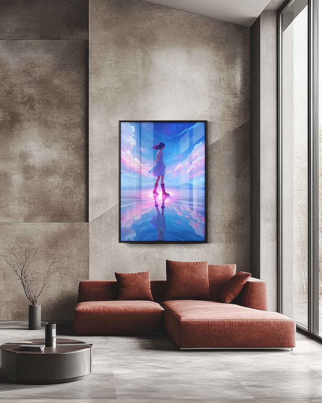 Dromerige Wandeling Onder de Sterren – staande wandkunst voor woonkamer of interieur