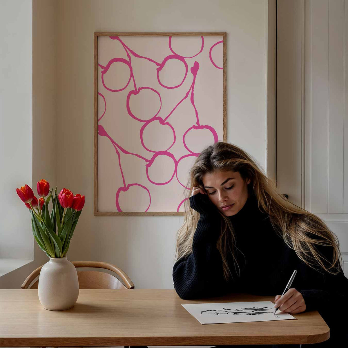 Speelse Kersen – keuken portret poster, afbeelding 7