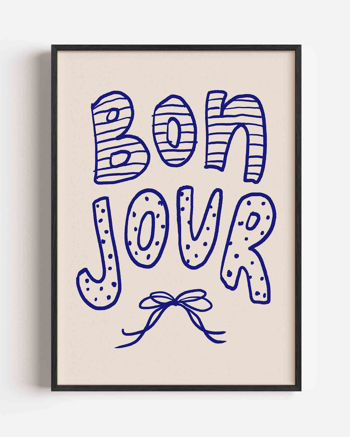 Bonjour typografie – keuken portret poster als wanddecoratie
