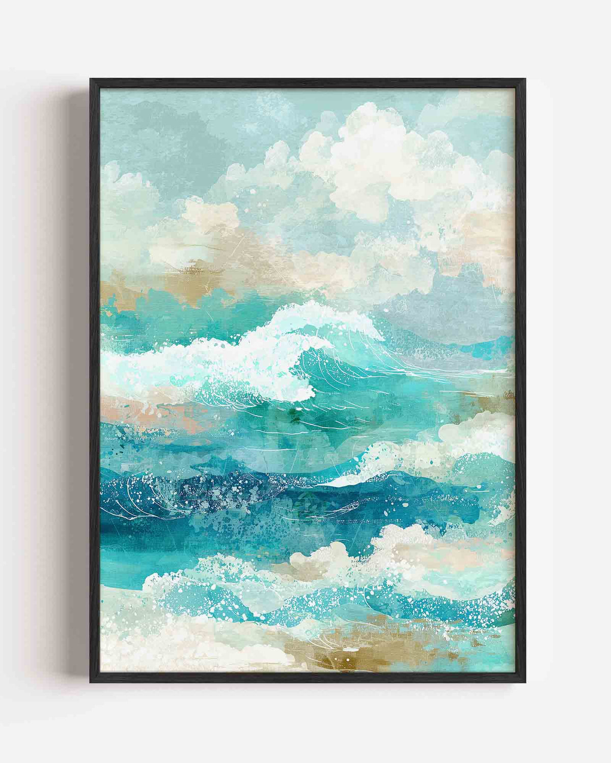 Golven en wolken – abstracte portret poster als wanddecoratie