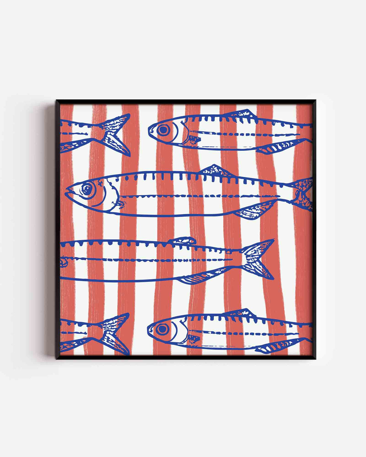 Vissen en strepen – keuken vierkante poster als wanddecoratie