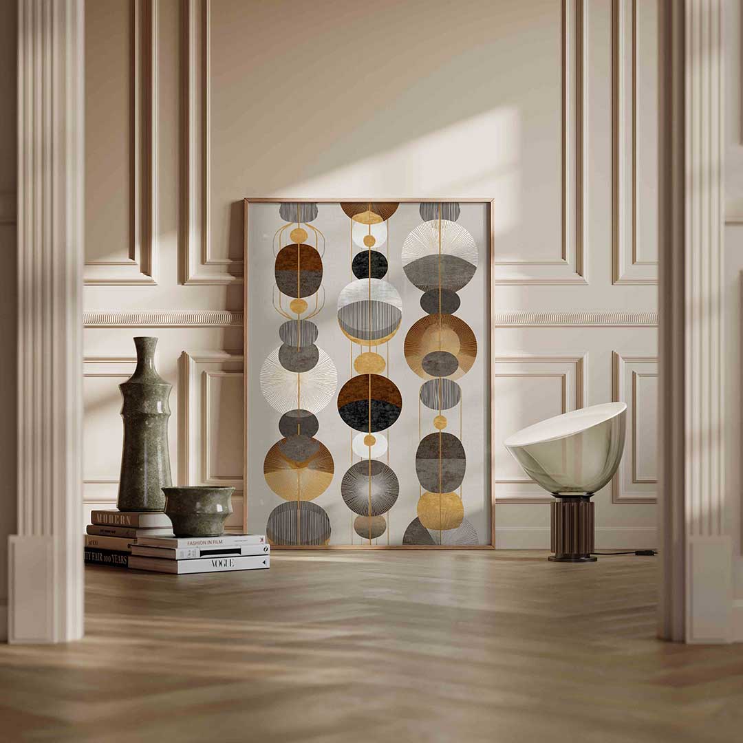 Abstracte cirkels – staande abstracte wanddecoratie van WallArtistic