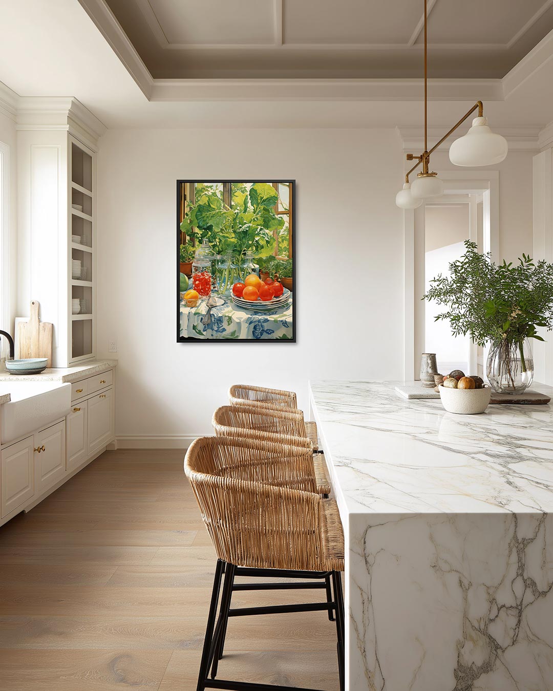 Levendige tafelscène – staand wanddecoratie kunstwerk
