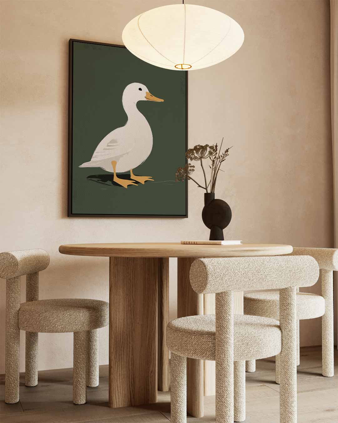 Eend op een Rustige Dag – staand kunstwerk voor modern interieur