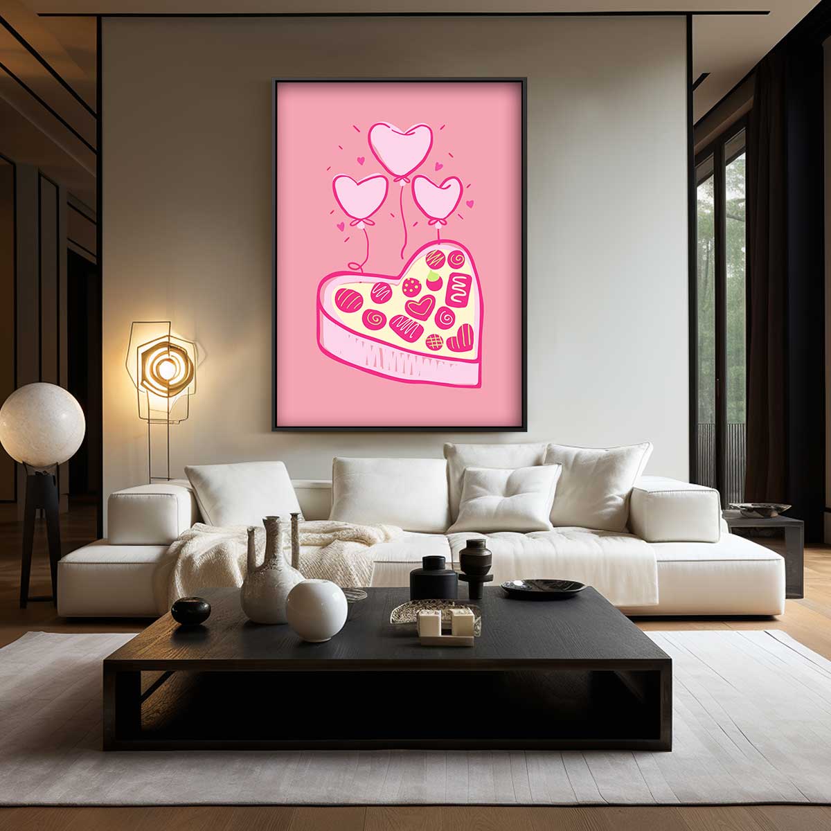Liefdevolle Hartjes en Snoepjes – modern portret kunstwerk van WallArtistic