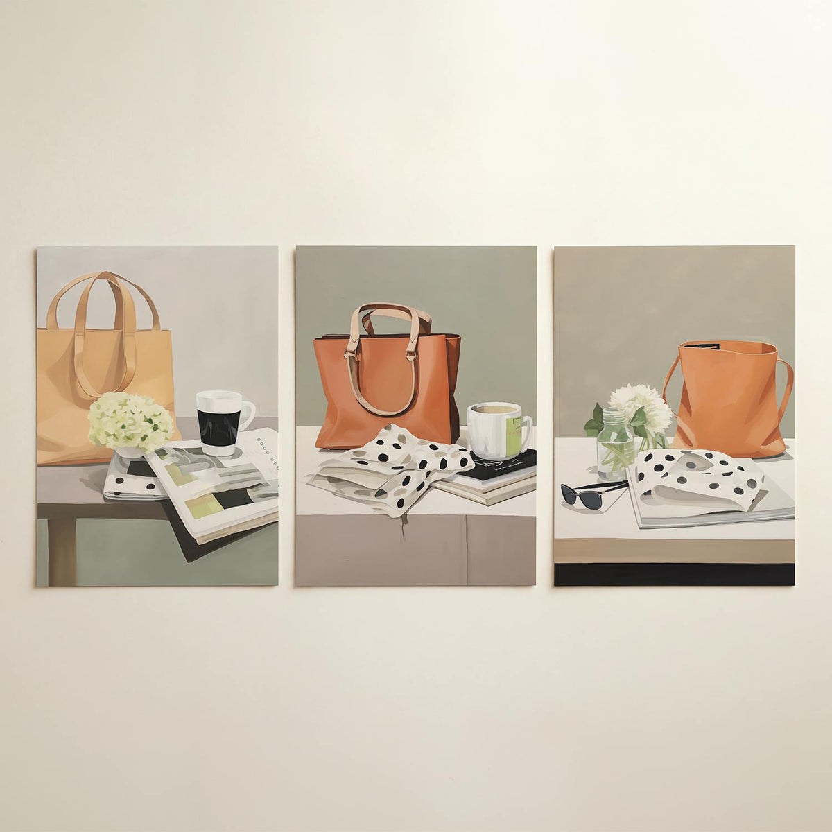 Tafelsetting harmonie – driedelige posterset in tweede interieur