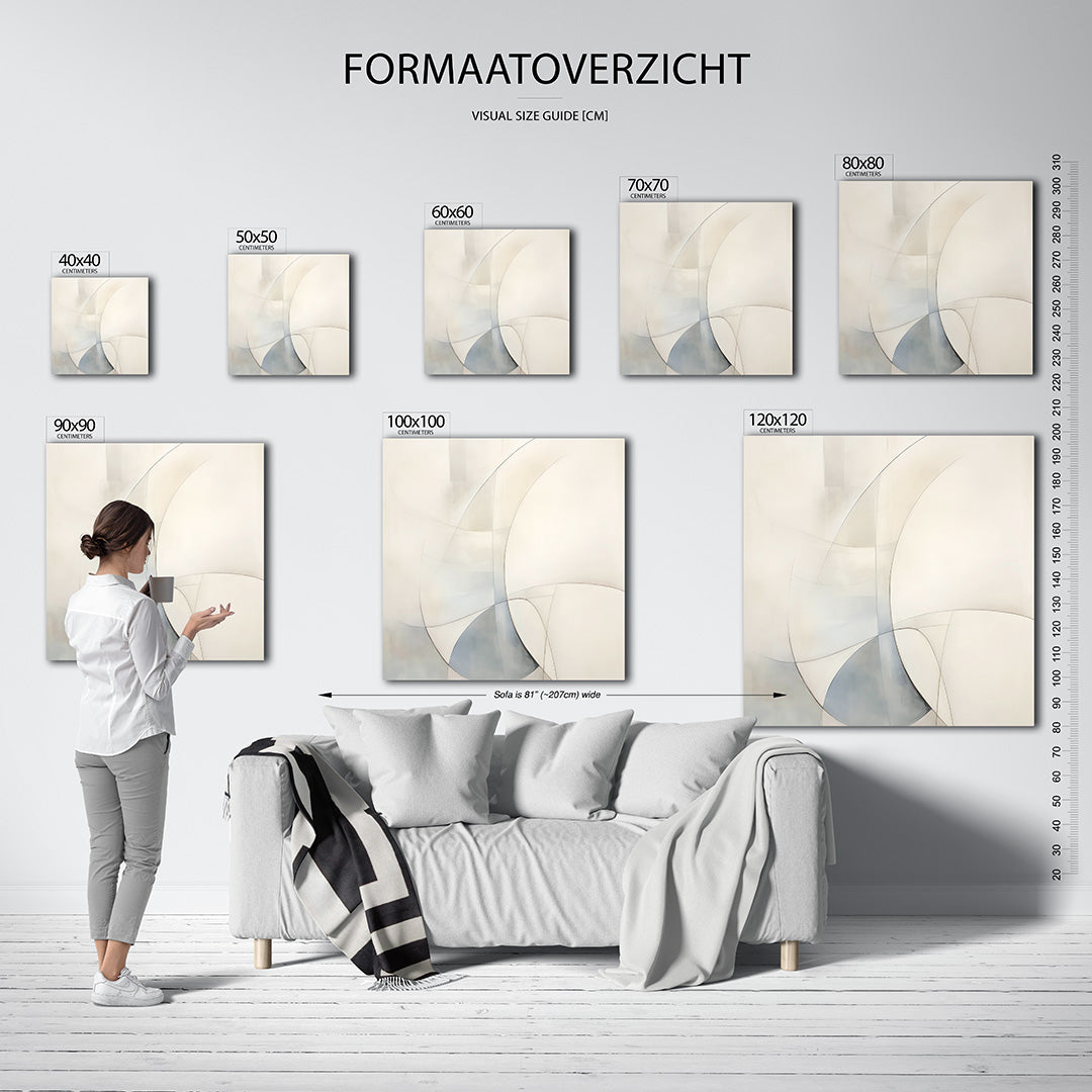 Zachte lijnen compositie kunstwerk – materiaalweergave – dit kunstwerk toont vloeiende lijnen en zachte overgangen in een