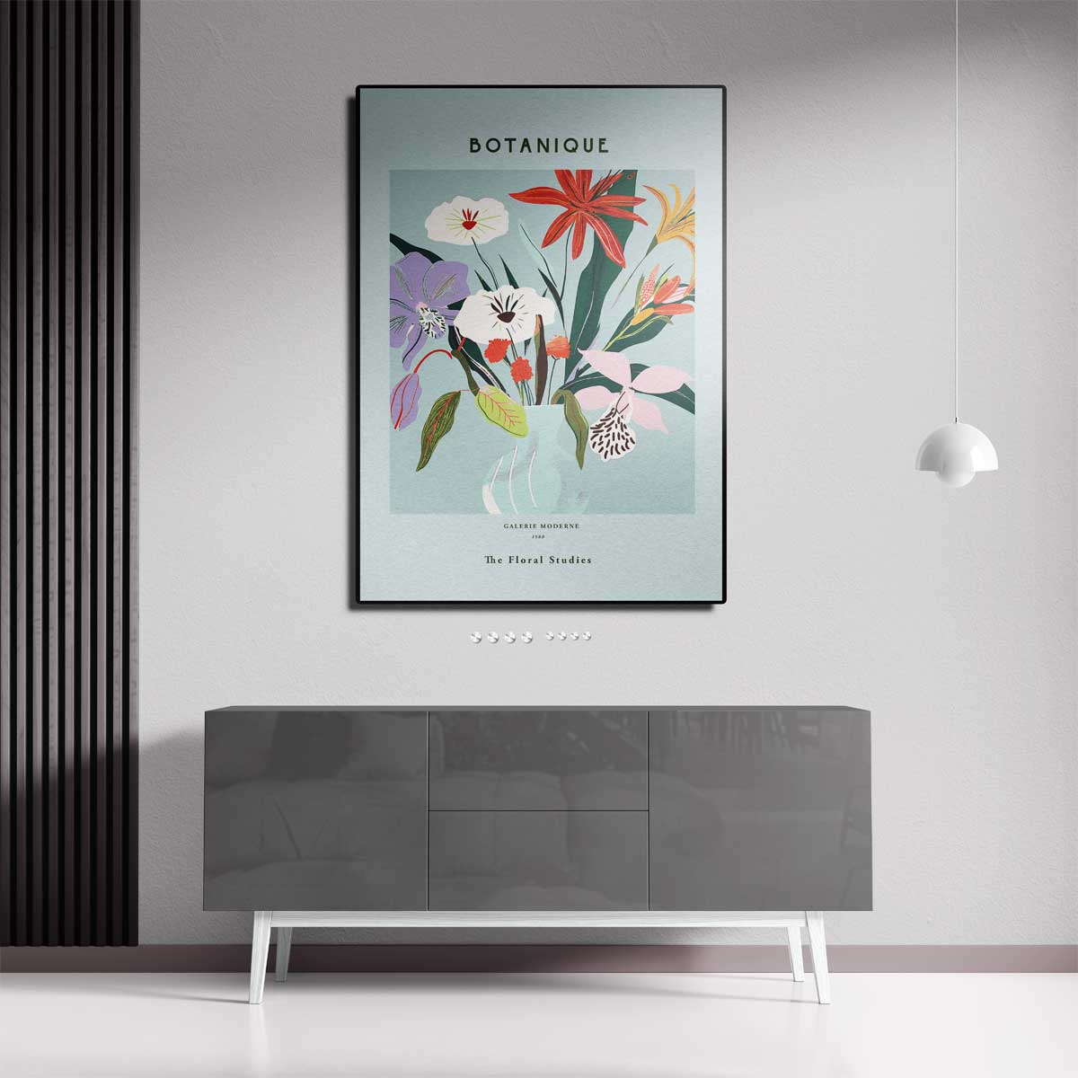 Botanic Bliss Bloemenkunst – kunstwerk met zwarte baklijst