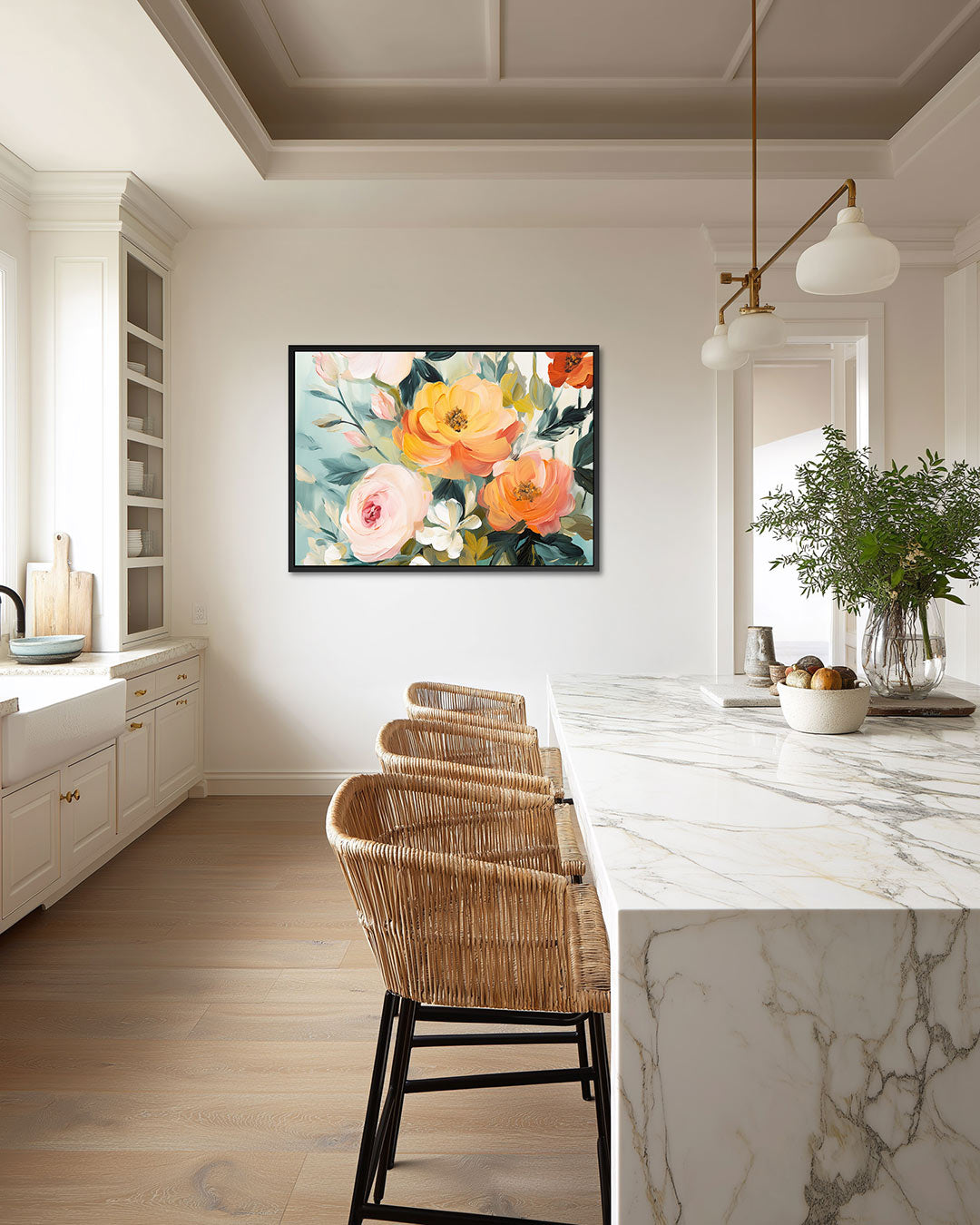 Bloemrijke kleurenpracht – wanddecoratie in interieur