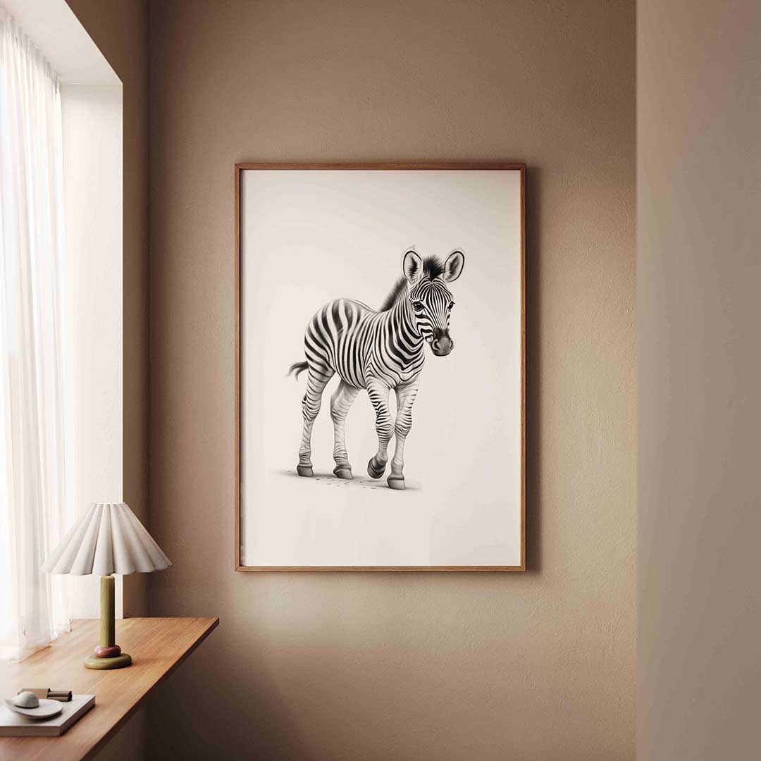Zebra – staande dieren wanddecoratie van WallArtistic