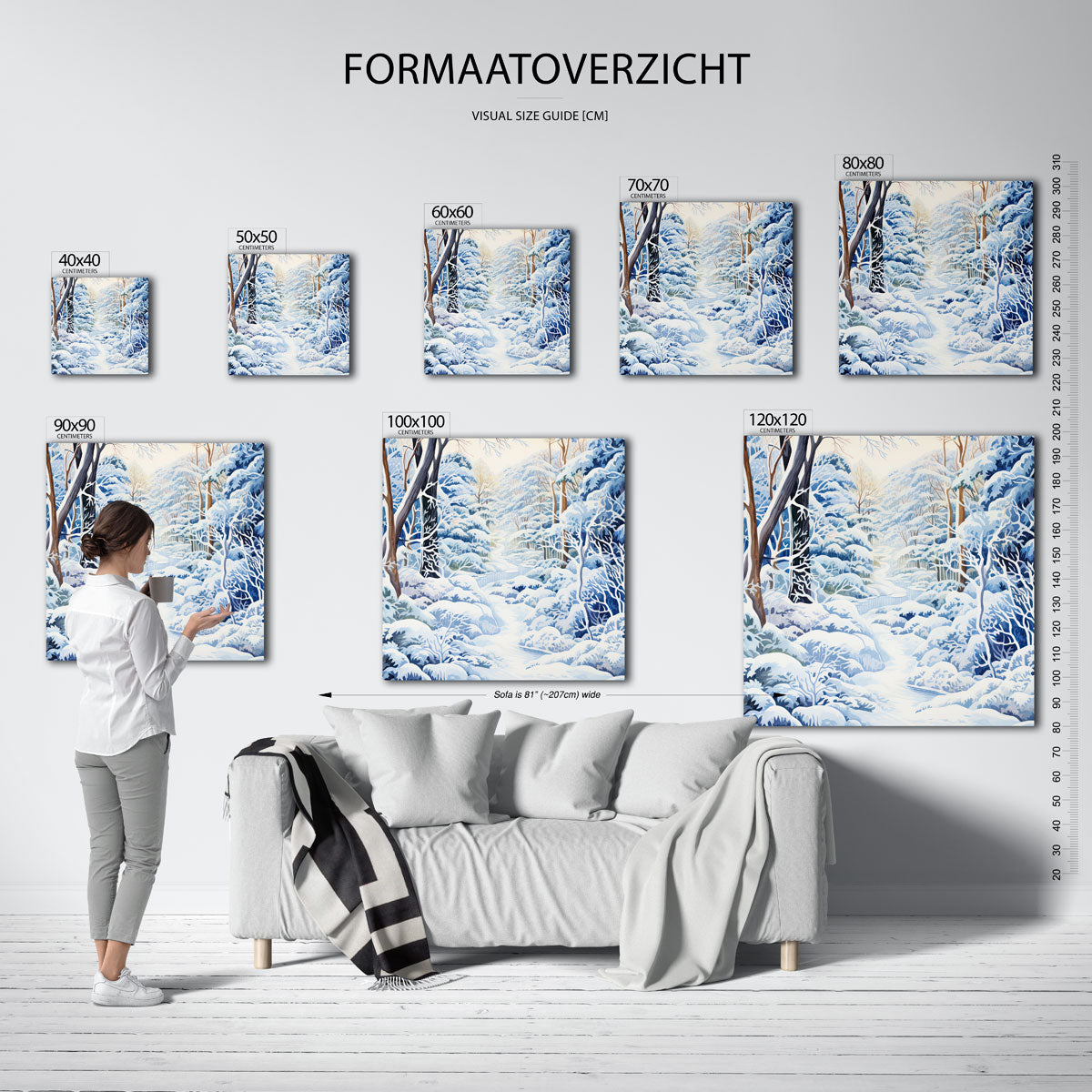 Abstracte – vierkante muurposter voor kerst