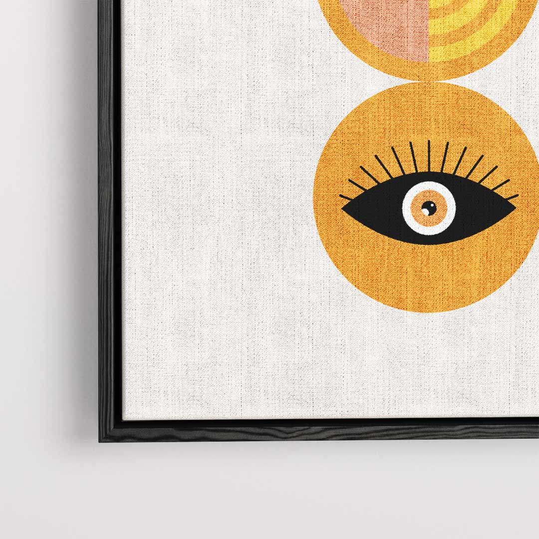 Retro Oogpatroon Kunstwerk – dibond kunstwerk als wanddecoratie