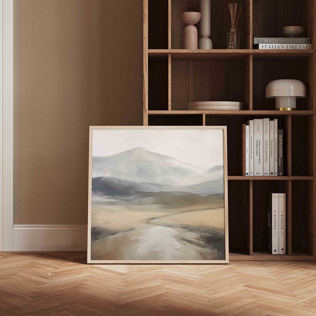 Berglandschap – vierkante wanddecoratie met kleur en vorm van WallArtistic