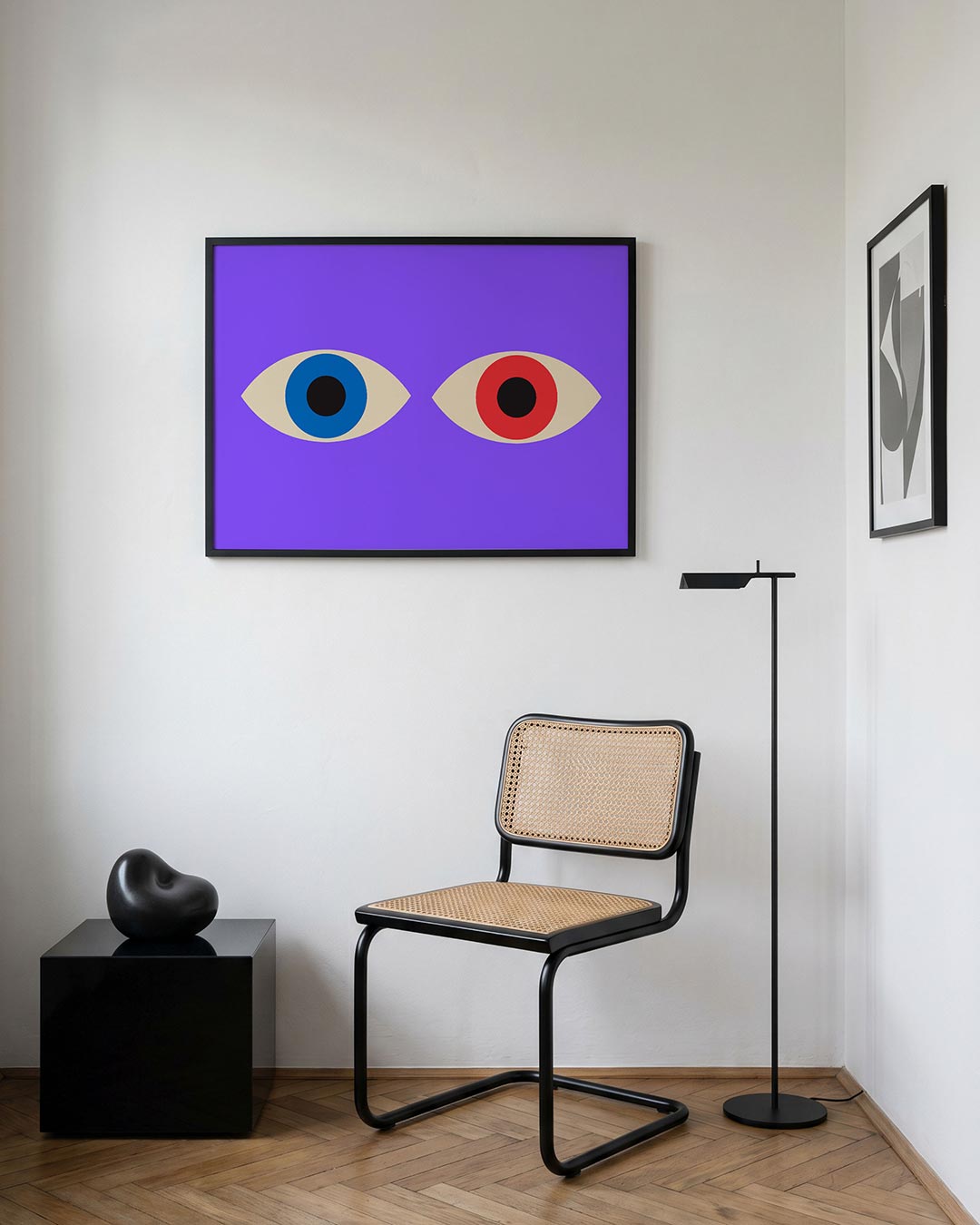 Oogvormen en kleur – geometrische Bauhaus poster in liggend formaat