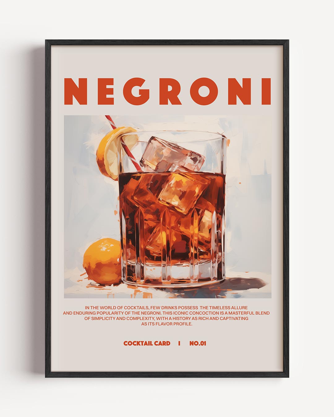 Negroni Cocktail – keuken portret poster als wanddecoratie