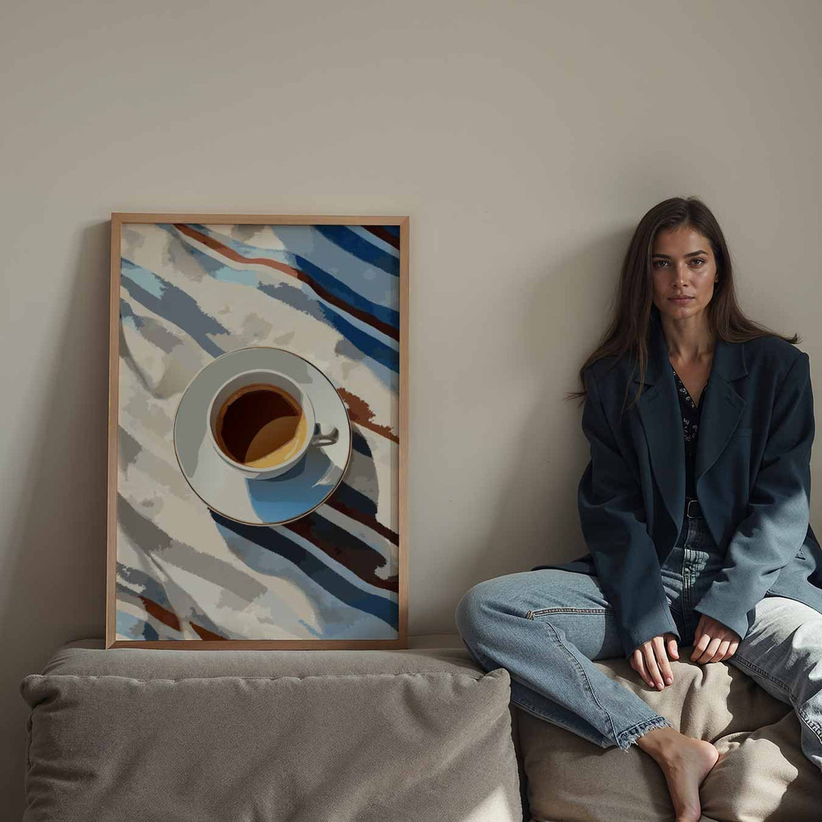 Koffie en Kunst Vibes – staande keuken wanddecoratie van WallArtistic